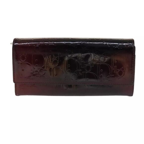 Christian Dior Trotter Canvas Wallet Enamel 3Set Beige Navy Bordeaux Auth - Picture 2 of 16